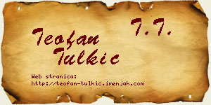 Teofan Tulkić vizit kartica